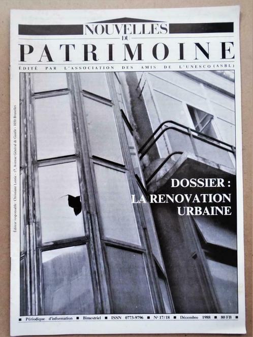 nouvelles du patrimoine - Dossier Rénovation urbaine - 1988, Livres, Art & Culture | Architecture, Utilisé, Architecture général