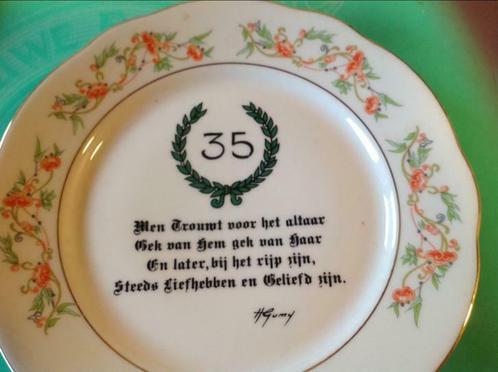 Sierschotel voor 35 jaar gehuwd zijn., Maison & Meubles, Accessoires pour la Maison | Tableaux à écrire & Proverbes, Comme neuf