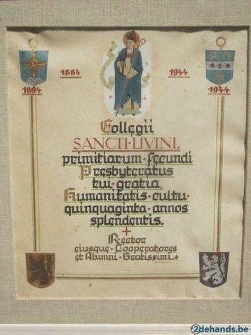 Ingelijste huldebladzijde - Sint-Lievenscollege Gent - 1944