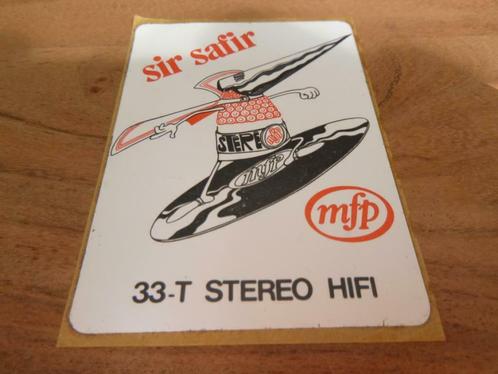 oude sticker sir safir stereo mfp 33t hifi, Verzamelen, Overige Verzamelen, Nieuw, Verzenden