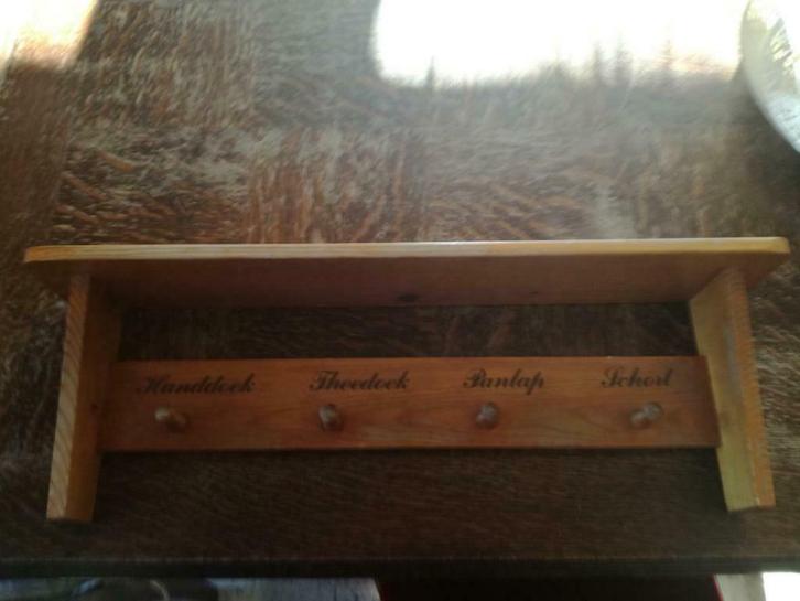 handdoek rek hout kapstok vintage, Antiek en Kunst, Curiosa en Brocante, Ophalen of Verzenden