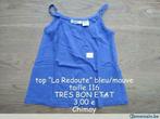 top "La Redoute" bleu/mauve taille 116, Fille, Chemise ou À manches longues, Utilisé, Enlèvement ou Envoi