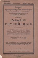 Zeitschrift f&uuml;r Psychologie und Physiologie der Sinneso, Autres types, Utilisé, Enlèvement ou Envoi