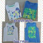 Lot de 2 t-shirts pour garçon-blanc et bleu-T.7-8 ans, Utilisé, Autres types, Garçon, Enlèvement ou Envoi