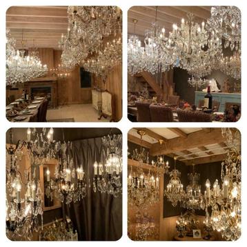 GRANDE collection de VIEUX CHANDELIERS en cristal !!!