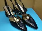 812* GENNY véritables 3 x cuir - luxe shoes (pointure 37,5), Comme neuf, Noir, Escarpins, Envoi