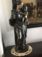 19e eeuws stenen beeld "Maagd en kind", Antiek en Kunst, Kunst | Beelden en Houtsnijwerken