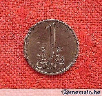 Pièce de 1 cent de 1954 des Pays-Bas, Timbres & Monnaies, Monnaies | Pays-Bas