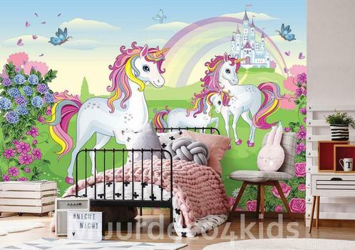 Eenhoorn fotobehang Unicorn behang * Muurdeco4kids, Enfants & Bébés, Chambre d'enfant | Aménagement & Décoration, Neuf, Décoration murale