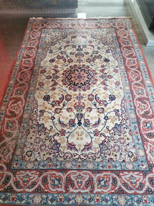 Iraanse Ispahan handgeknoopte wollen tapijt, Antiquités & Art, Tapis & Textile, Enlèvement ou Envoi
