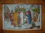 oude schoolkaart De beschaving ten tijde van Karel de Grote, Antiek en Kunst, Ophalen of Verzenden