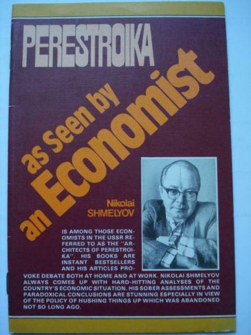 1. Perestroika as Seen by an Economist Nikolai Shmelyov USSR, Boeken, Economie, Management en Marketing, Zo goed als nieuw, Economie en Marketing