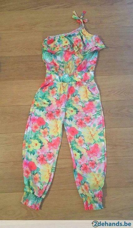 gebloemde jumpsuit mt 128, Kinderen en Baby's, Kinderkleding | Maat 128, Nieuw