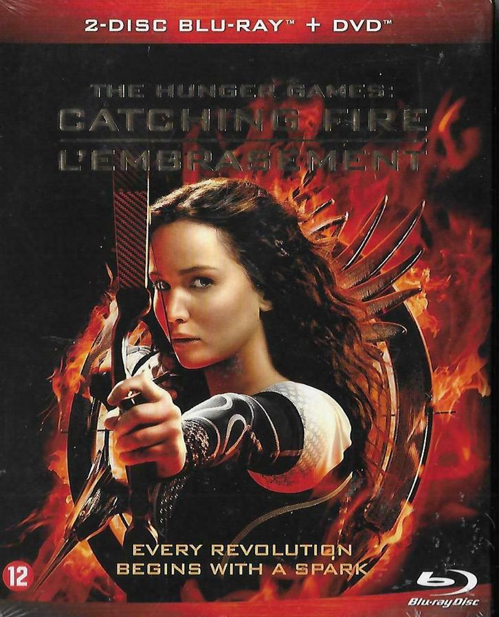 THE HUNGER GAMES - CATCHING FIRE ( blue ray + dvd ), Cd's en Dvd's, Blu-ray, Zo goed als nieuw, Actie, Ophalen of Verzenden
