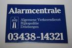 Vintage Sticker - Alarmcentrale Rijkspolitie Driebergen, Comme neuf, Autres types, Enlèvement ou Envoi