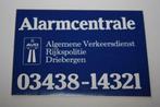 Vintage Sticker - Alarmcentrale Rijkspolitie Driebergen, Overige typen, Ophalen of Verzenden, Zo goed als nieuw