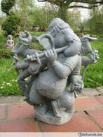Ganesha dansend acht armen in groene steen 58 x 44 cm, Antiek en Kunst, Ophalen