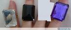 bague  rectangulaire grosse pierre kitch choix des coloris, Enlèvement ou Envoi, Utilisé
