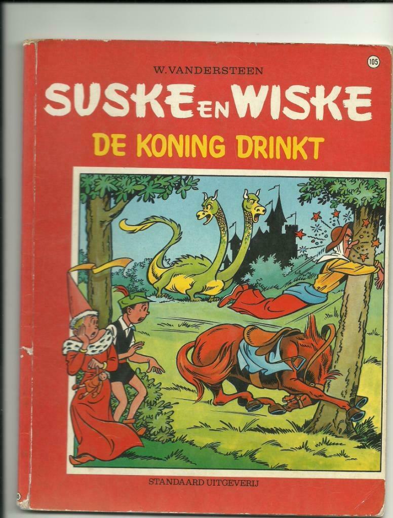 Suske en Wiske : de Koning Drinkt , nr 105 uit 1970, Boeken, Stripverhalen, Gelezen, Eén stripboek, Ophalen of Verzenden