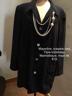 MAYERLINE, Soepele vest met krijtstreep, maat 48, Kleding | Dames, Jasjes, Kostuums en Pakken, Mayerline, Blauw, Maat 46/48 (XL) of groter