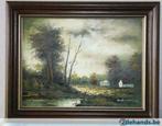 Mooi landschaps schilderij P.Vesters op doek, Antiek en Kunst, Kunst | Schilderijen | Modern, Ophalen of Verzenden