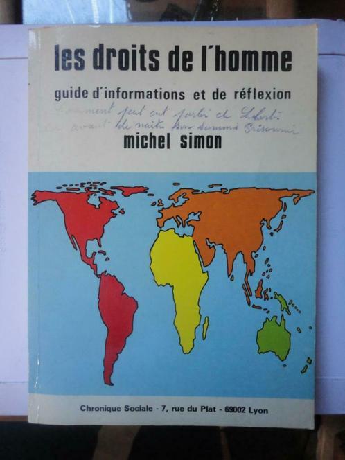 Les droits de l'homme. Michel Simon, Livres, Politique & Société, Utilisé, Société