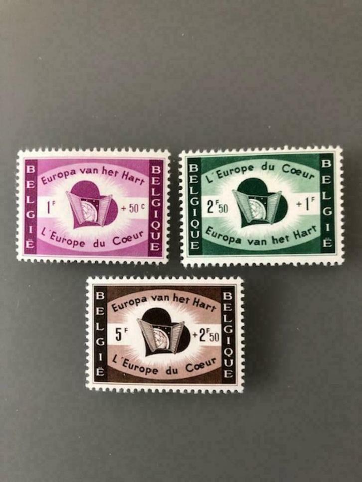 België 1959 : Europa van het hart, Postzegels en Munten, Postzegels | Europa | België, Postfris, Overig, Spoor van plakker, Ophalen of Verzenden