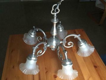   hanglamp - luster -  plafondlamp   van tin  voor 60€