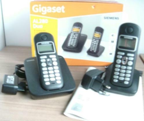 Siemens Gigaset AL280 Duo., Telecommunicatie, Vaste telefoons | Handsets en Draadloos, Zo goed als nieuw, 2 handsets, Stralingsarm