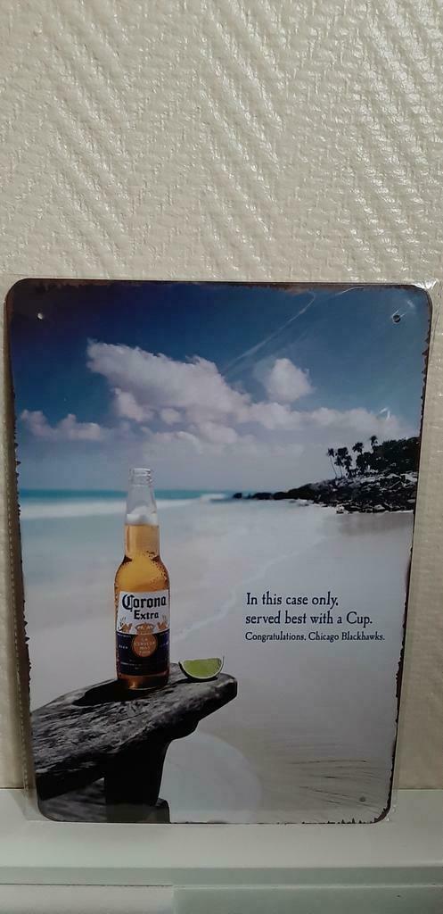 Metalen reclamebord Corona bier, Verzamelen, Merken en Reclamevoorwerpen, Nieuw, Reclamebord, Verzenden