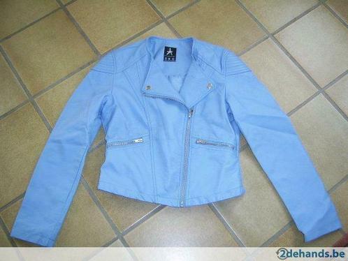 Atmosphere blauw jasje namaak leer maat D./NL. 34, Kleding | Dames, Jasjes, Kostuums en Pakken, Gedragen, Jasje, Maat 34 (XS) of kleiner