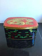Grote Côte d'Or doos in blik met Chinese draak, Overige merken, Gebruikt, Overige, Ophalen of Verzenden