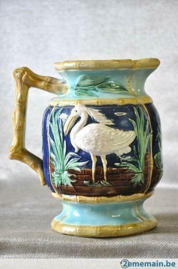 §  pichet "heron " en barbotine majolica holdcroft, Enlèvement ou Envoi