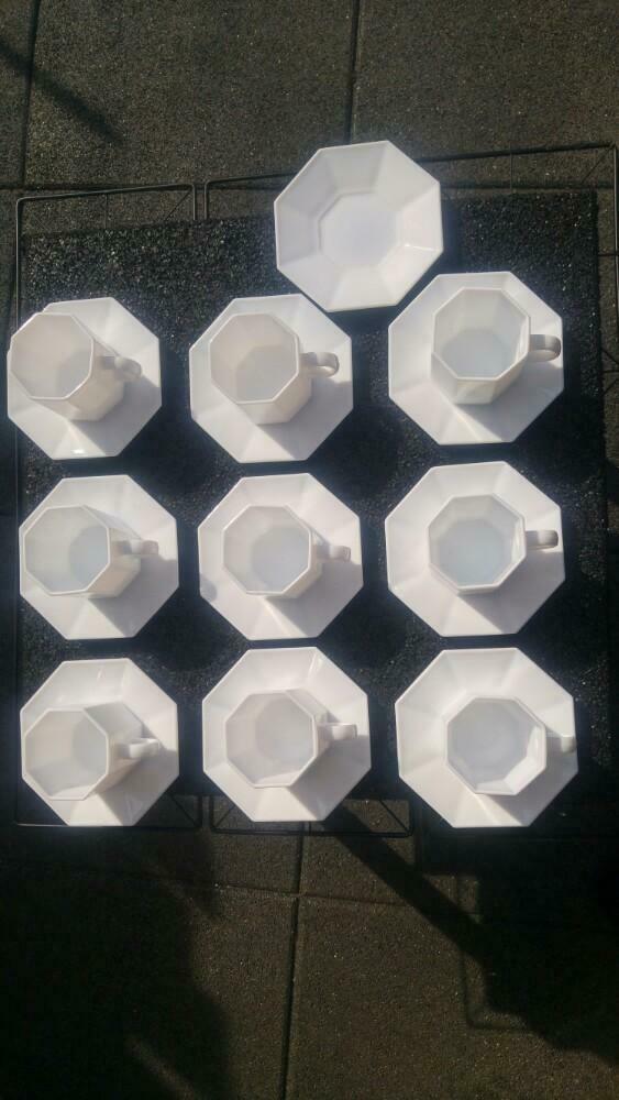 Vintage Deco lot de 9 tasses et 10 s/tasses France 1980, Maison & Meubles, Enlèvement ou Envoi, Comme neuf