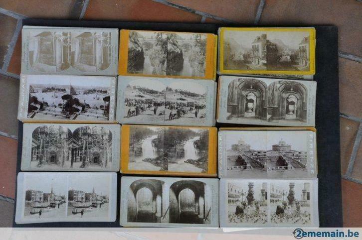 stereoscopische reliëfkaarten Lourdes Jeruzalem Rome Venise, Verzamelen, Postkaarten | Buitenland, Buiten Europa, Voor 1920, Ophalen of Verzenden