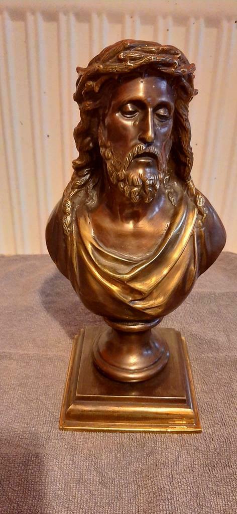 Christ à la couronne d'épine, Antiek en Kunst, Antiek | Brons en Koper, Brons, Ophalen
