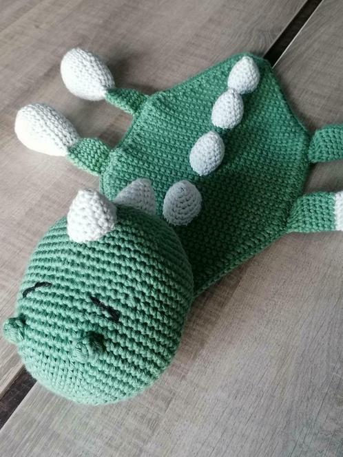 Donni de dino knuffeldoek/knuffelpop, Kinderen en Baby's, Speelgoed | Knuffels en Pluche, Nieuw, Overige typen, Ophalen of Verzenden
