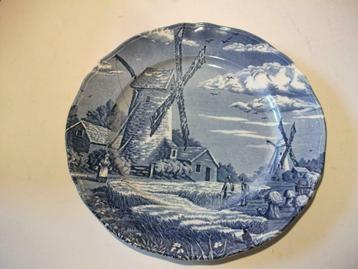Assiette décorative moulins à vent bleu - Myott, Envoi