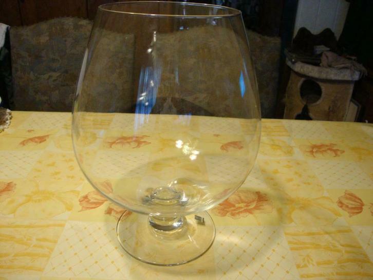 Zeer groot whisky/cognac glas van 38cm hoog op voet, Verzamelen, Glas en Drinkglazen