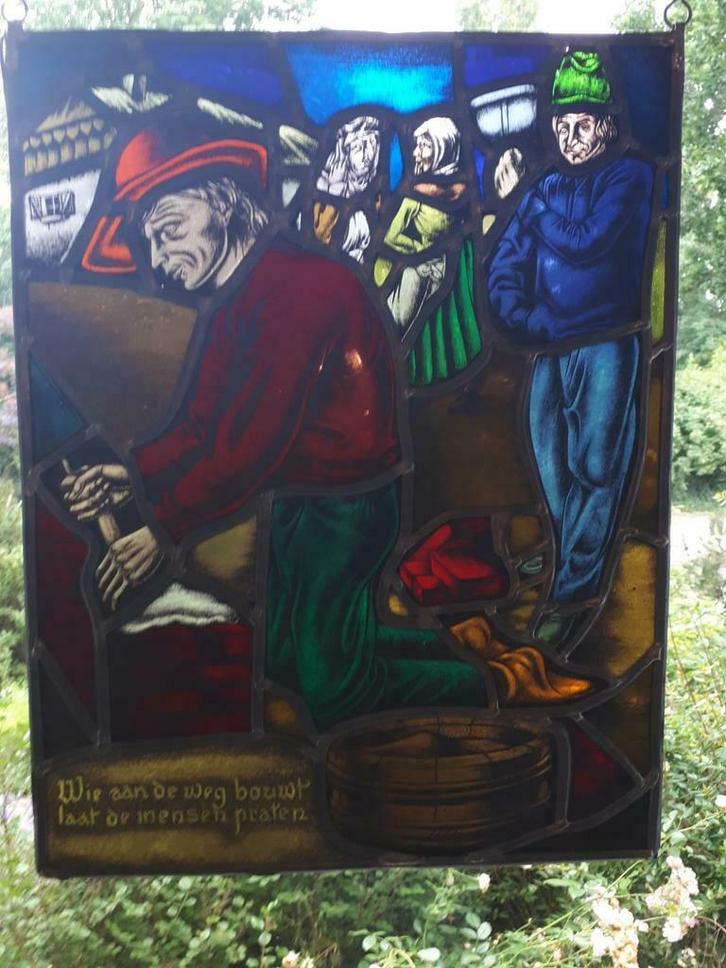 Glasraam van Frans Van Immerseel, Antiek en Kunst, Antiek | Glaswerk en Kristal, Ophalen