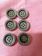 lot de 6 boutons argentés 20 mm