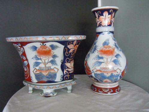 Grand vase poire + jardinière - Porcelaine Imari Japon, Antiquités & Art, Antiquités | Vases, Enlèvement ou Envoi