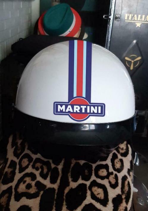 Casque Martini semi-bol rétro Vespa "Vintage" L-XL, Motoren, Kleding | Motorhelmen, Overige typen, L, Overige merken, Nieuw met kaartje