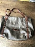 Taupe imitatieleren backpacker tas 33x45 schouderbanden 60cm, Handtassen en Accessoires, Tassen | Damestassen, Gebruikt, Bruin