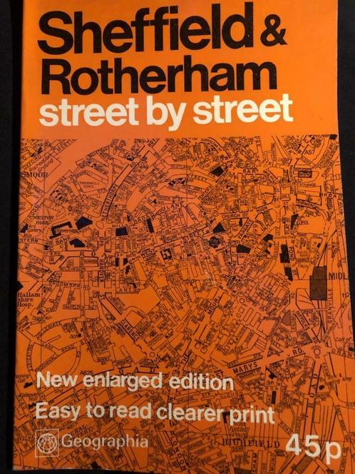 Sheffield & Rotherham Straat voor straat; 1974, Boeken, Atlassen en Landkaarten, Zo goed als nieuw, Overige typen, Verenigd Koninkrijk