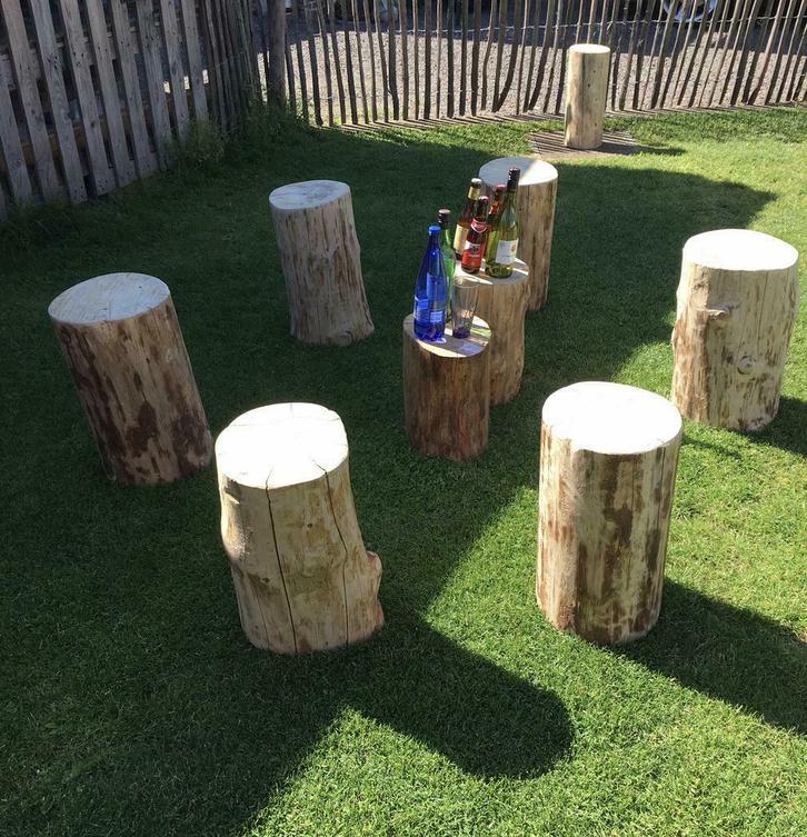 Boomstam, zitstammen, tafelstam. Nagelblok., Tuin en Terras, Tuinstoelen, Nieuw, Ophalen