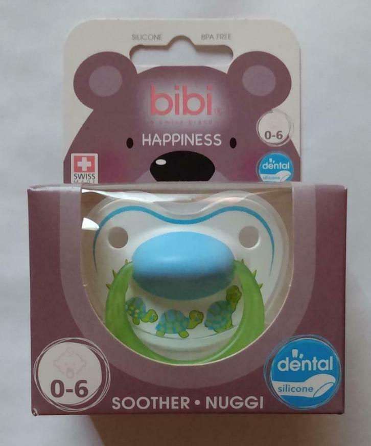 Tétine bibi Happiness (Tortues) 0-6 m neuve, Enfants & Bébés, Aliments pour bébé & Accessoires, Neuf, Autres types, Enlèvement ou Envoi