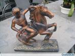 Statue d'un cavalier à cheval (dessinée), Antiquités & Art, Enlèvement ou Envoi