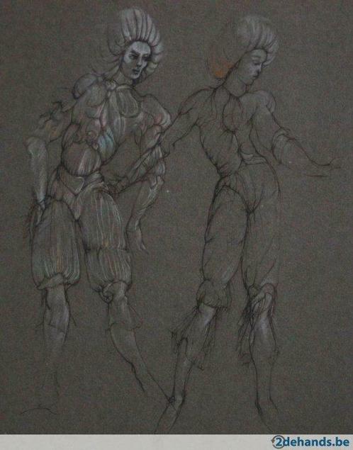 ets Leonor Fini (1908-1996) 'Edelen', Antiek en Kunst, Kunst | Etsen en Gravures