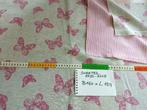 2zijdige stof katoen jersey glitter vlinders roze met grijs, Hobby en Vrije tijd, Stoffen en Lappen, 120 cm of meer, Nieuw, Ophalen of Verzenden